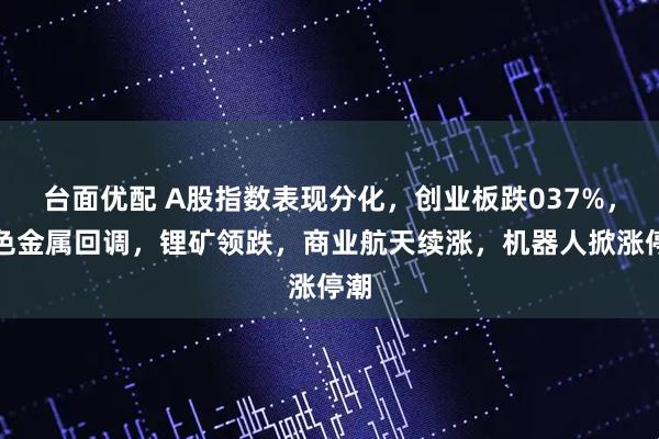 台面优配 A股指数表现分化，创业板跌037%，有色金属回调，锂矿领跌，商业航天续涨，机器人掀涨停潮